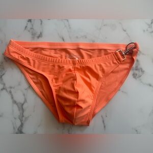 Orange Bikini Bottom with Ring Detail